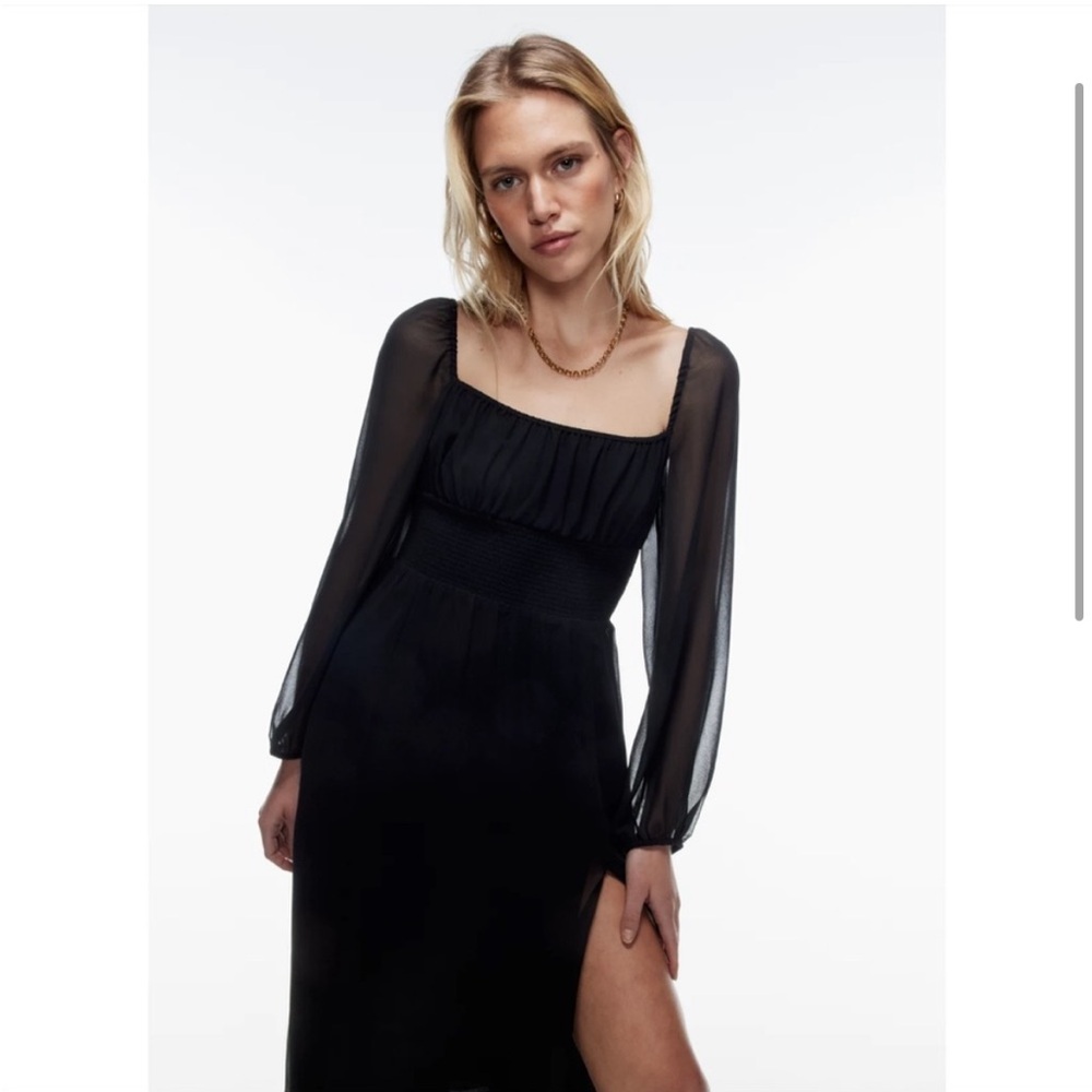 Aritzia Wilfred Bella Slit Dress in Black XS